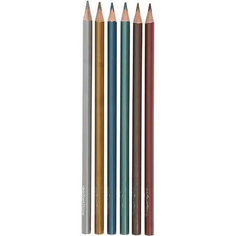Colortime crayons de couleur 3 mm remplissant les couleurs métalliques 6 pièces