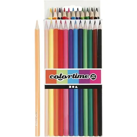 Colortime crayons de couleur 3 mm remplissant multicolore 12 pièces