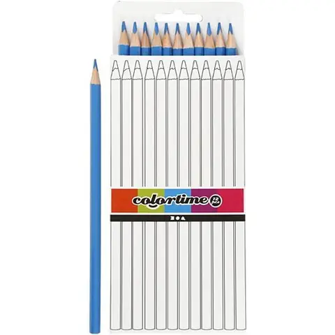 Colortime recharge crayons 3 mm 17 cm bleu 12 pièces