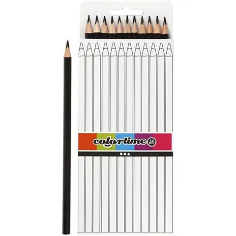 Colortime recharge crayons 3 mm 17 cm noir 12 pièces