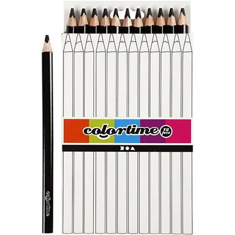Colortime recharge crayons Jumbo5 mm noir 12 pièces