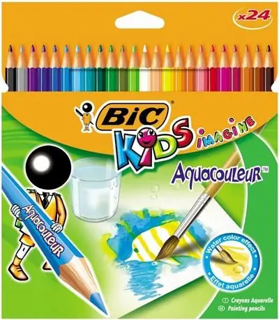 Crayon de couleur Bic Aquacouleur mine aquarelle - Etui de 24 Crayons de couleur