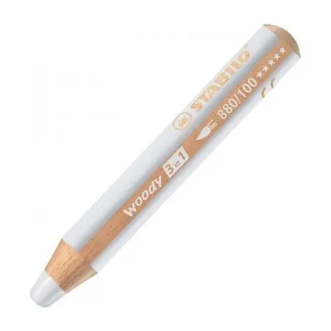 Crayons de couleur woody 3 en 1 rond blanc