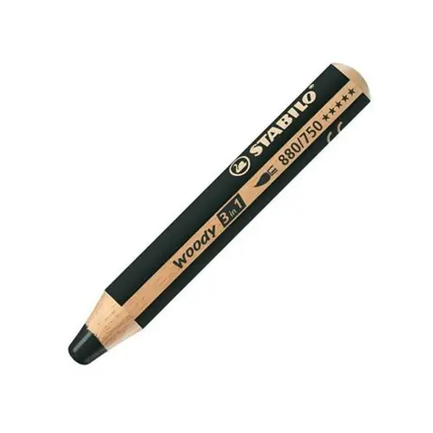 Crayons de couleur woody 3 en 1 rond noir 880/750