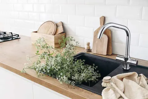 Cuisine écologique avec style. Solutions de conception durable