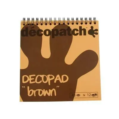 Décopatch - Bloc color Decopad 48 feuilles 15x15cm - Marron