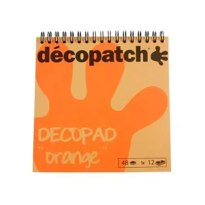 Décopatch - Bloc color Decopad 48 feuilles 15x15cm - orange