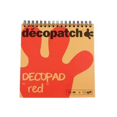 Décopatch - Bloc color Decopad 48 feuilles 15x15cm - Rouge
