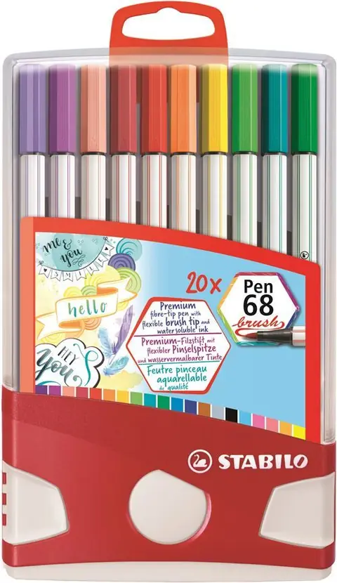 Etui 20 feutres Stabilo Colorparade Pen68 Brush