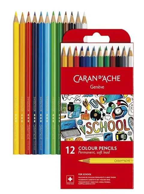 Etui de 12 crayons de couleur Caran d'Ache School Line