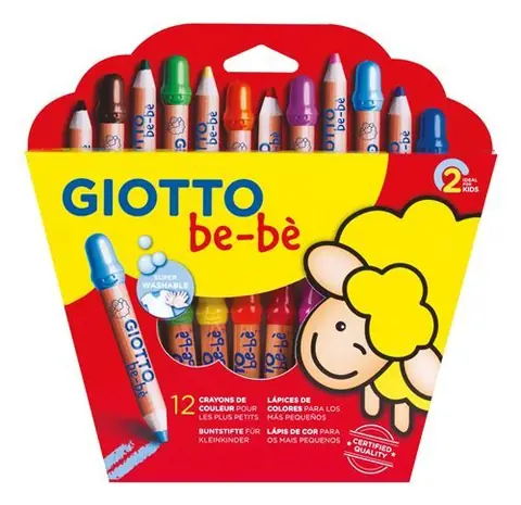 Etui de 12 crayons de couleur Giotto be-bè avec taille-crayon