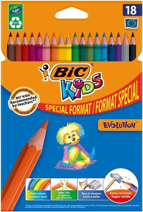 Etui de 18 crayons Bic Kids Evolution