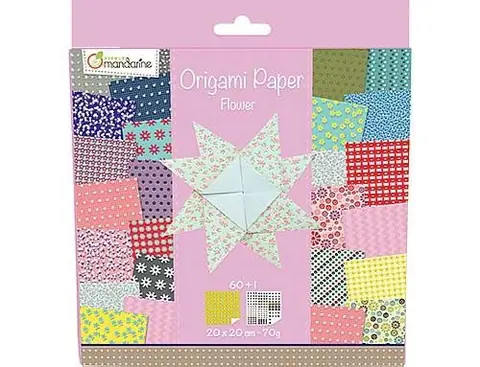 Etui de 60 feuilles Origami Fleurs Avenue Mandarine