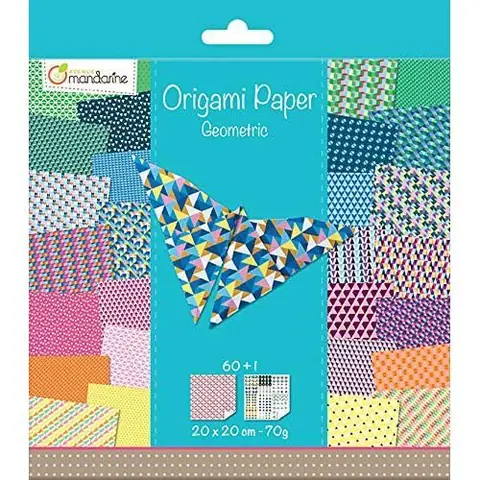 Etui de 60 feuilles Origami Géométrique Avenue Mandarine