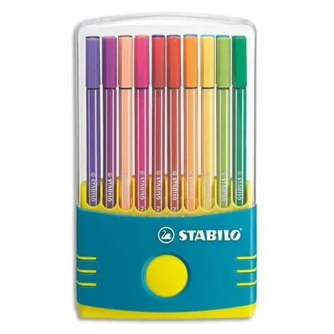 Etui plastique refermable 20 Feutres Stabilo "ColorParade"