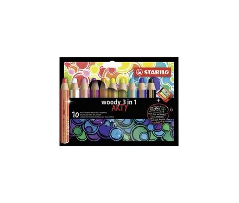 Etui Stabilo 10 crayons de couleur Wood Arty