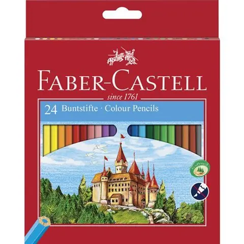 FABER-CASTELL Crayons de couleur hexagonaux CASTLE étui en