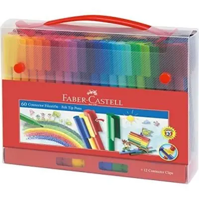 Faber-Castell Encre 155560 Connecteur En Feutre Coffret 60 Pièces