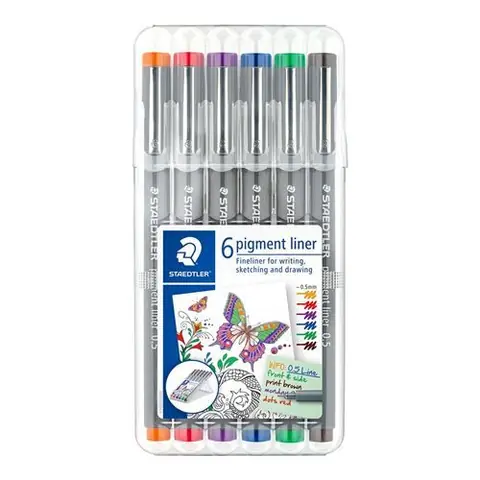 Feutres fins à encre colorée infalsifiable Staedtler Multicolore