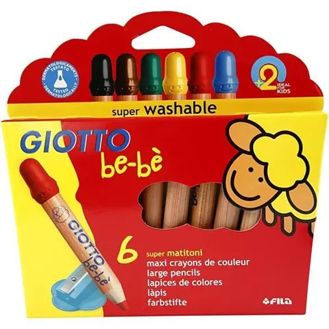 Giotto Bèbè crayons de couleur 6 pièces avec taille-crayon