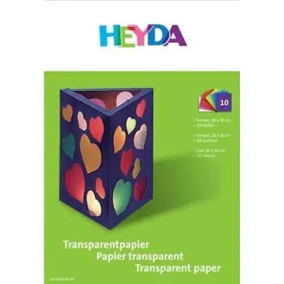 Heyda papier transparent travaux manuels a4 42 g -10 feuilles coloris assortis 204875406