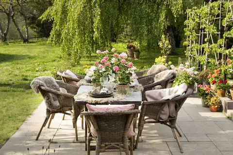 L'art de la table se met au vert avec les géraniums