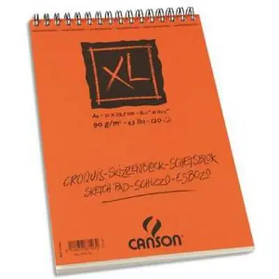 Lot de 4 albums de 120 feuilles de papier dessin CROQUIS XL spirale 90g A4 Ref-787103