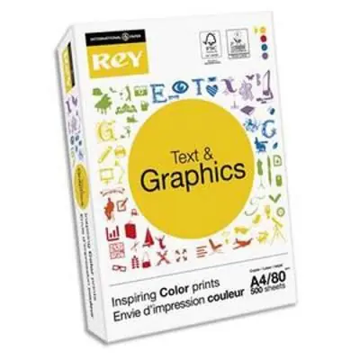 Lot de 5 Ramettes 500 feuilles papier TEXT & GRAPHICS A4 80g CIE 170 haute blancheur très satiné