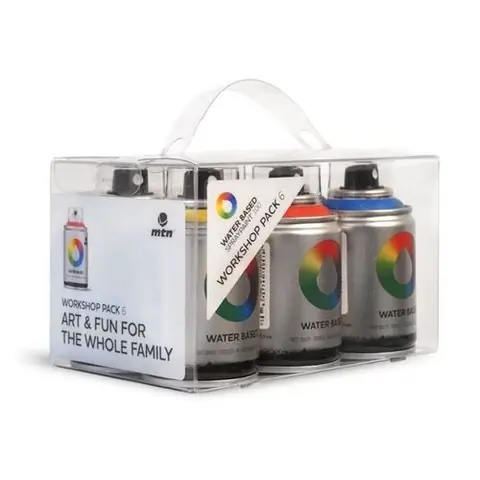 Lot de bombes de peinture - 6 couleurs - water based - Mtn