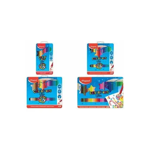 Maped Crayons de couleur COLOR'PEPS, triangulaire,étui métal