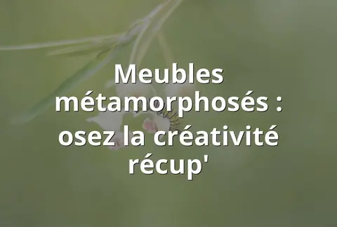 Meubles métamorphosés : osez la créativité récup'