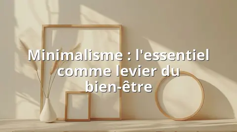 Minimalisme : l'essentiel comme levier du bien-être