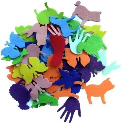 Motif adhésif feutrine - Animaux et objets - 150 pièces - Sodertex