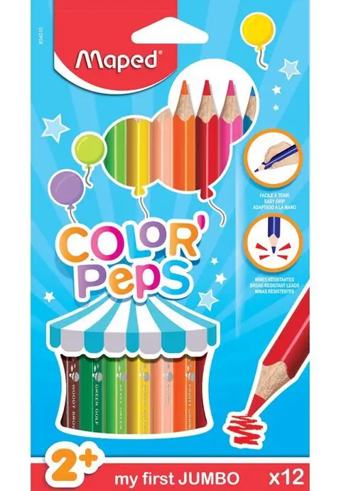 Pack de 12 crayons Maped Color'Peps Jumbo