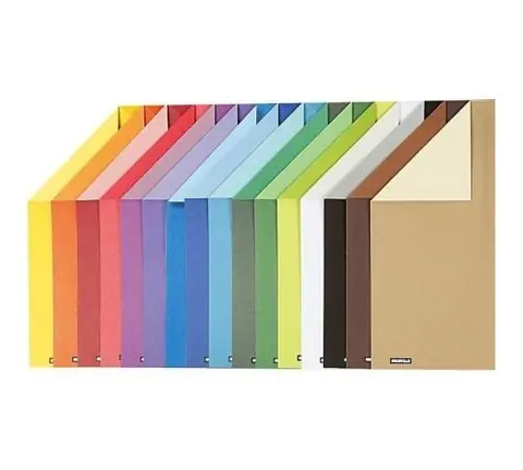 Papier cartonné - A4 - Couleurs assorties - 250 gr - 16 feuilles