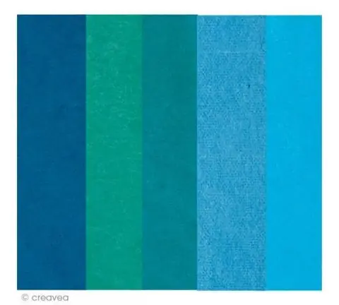 Papier de soie assortiment Bleu - Paper Poetry 50 x 70 cm - 5 feuilles