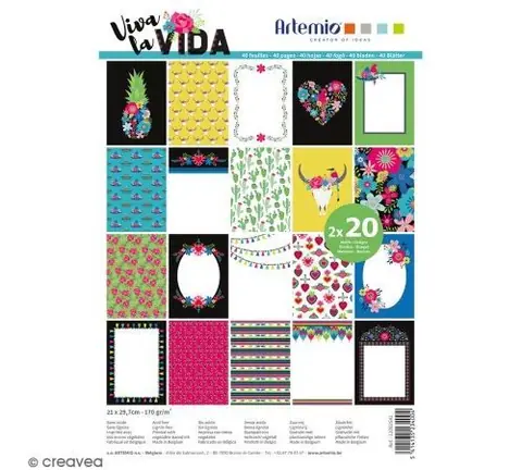 Papier Scrapbooking Artemio 21 x 29,7 cm - Viva la Vida - 40 feuilles