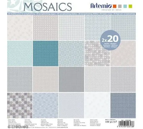 Papier scrapbooking Artemio - Mosaïques - 30,5 x 30,5 cm - 40 feuilles