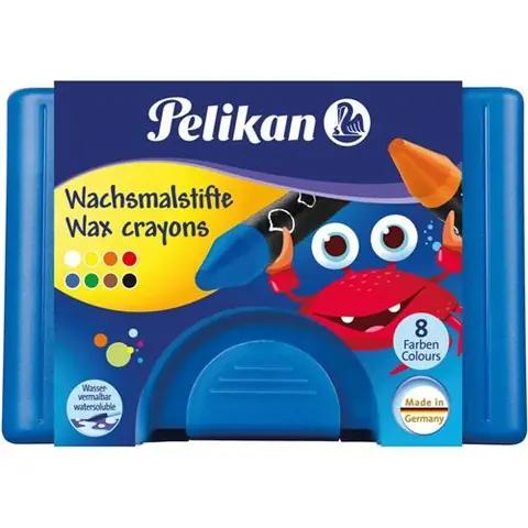 Pelikan Crayons de cire épais 666/8WL, rond, soluble dans l'
