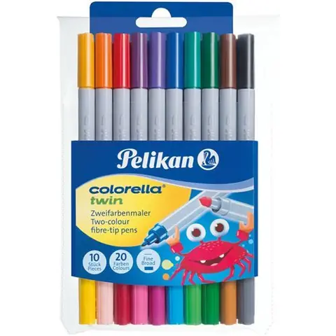 Pelikan Feutres colorella twin, rond, étui de 10