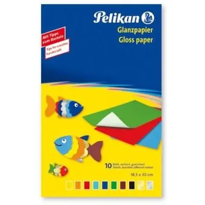 Pelikan - papier brillant 232m 10, contenu: 10 feuilles couleurs assorties, caoutchouté dimensions: (l)300 x (p)180 mm (137935)
