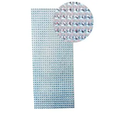 Plaque de strass adhésive - 10 x 25 cm - Bleu - Graine créative