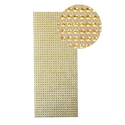Plaque de strass adhésive - 10 x 25 cm - Doré - Graine créative
