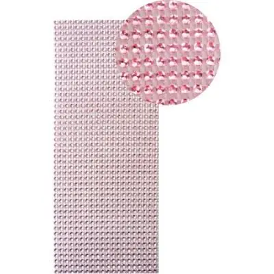 Plaque de strass adhésive - 10 x 25 cm - Rose - Graine créative