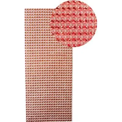 Plaque de strass adhésive - 10 x 25 cm - Rouge - Graine créative