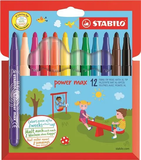 Pochette 12 feutres Stabilo Powermax