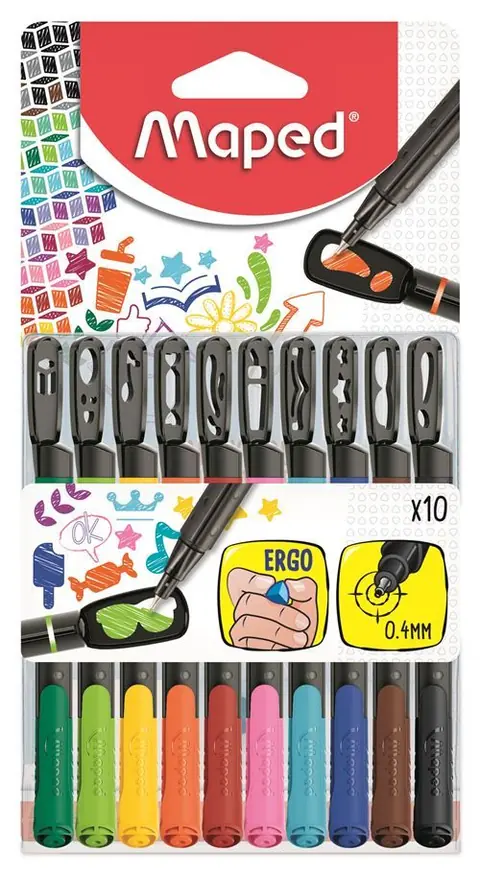 Pochette de 10 feutres Maped Graphmania Modèle aléatoire