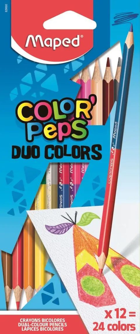 Pochette de 12 crayons bicolores Maped Color'Peps Duo