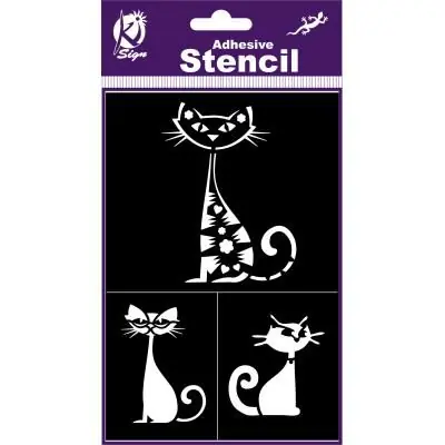 Pochoir adhésif - Chat - 12x18 cm - Ki-Sign