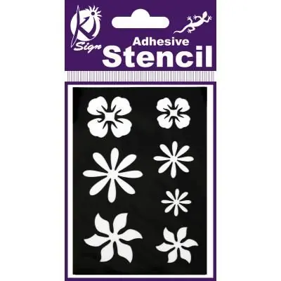 Pochoir adhésif - Fleur - 7x10 cm - Ki-Sign